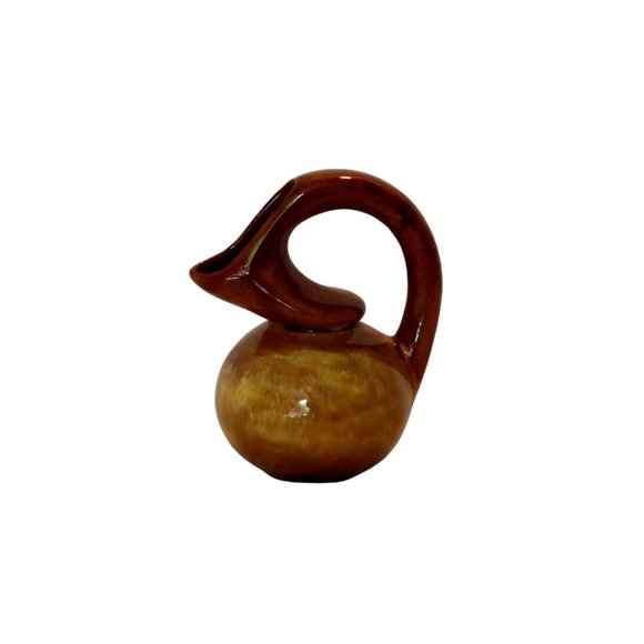 Vintage Handmade Gold and Brown Glazed Ceramic Pottery Jug/Vase - Picture 5 of 5